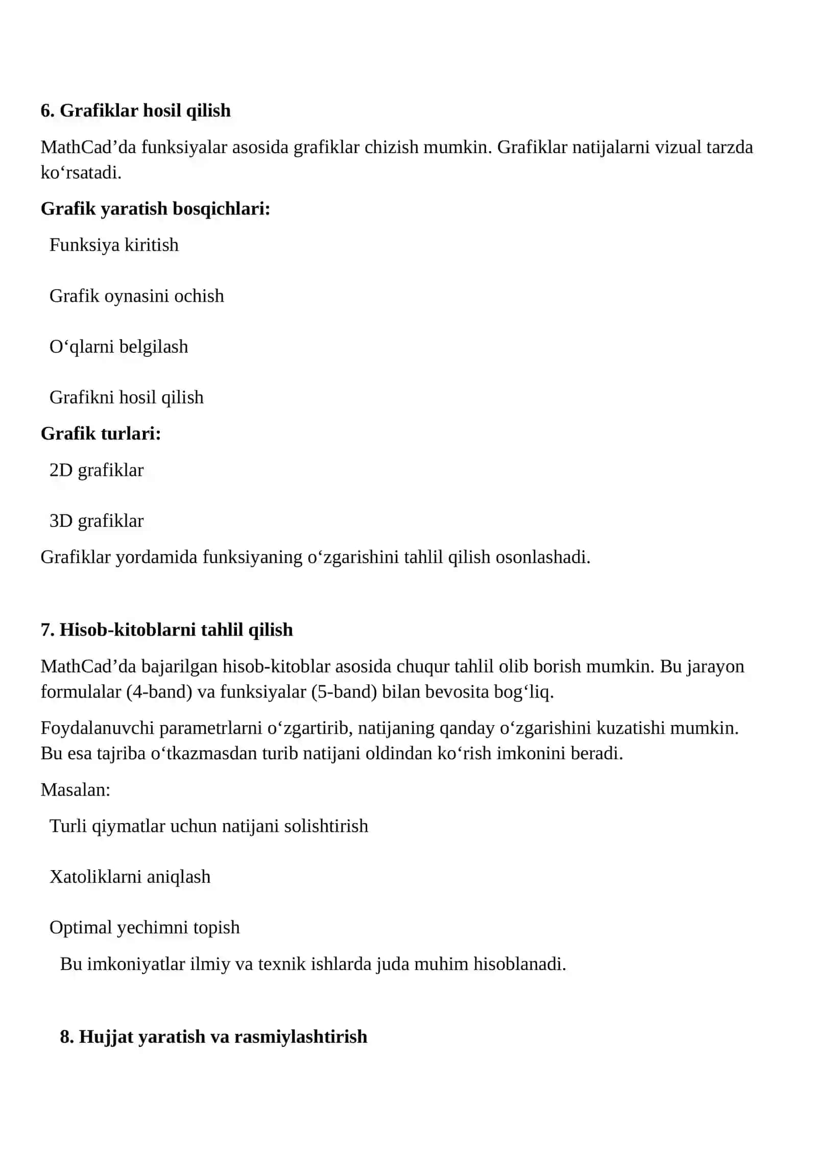 MathCad tizimlari va ularning imkoniyatlari 4