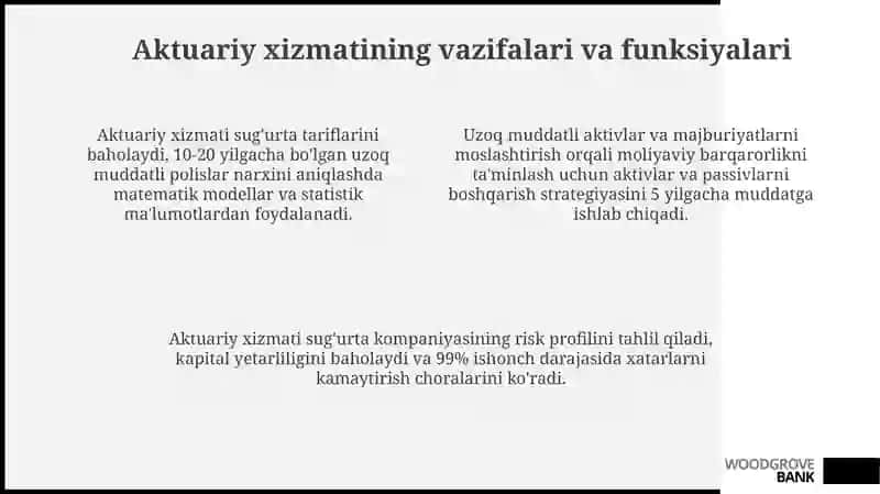 Sugʻurta aktuariy xizmati: roli va ahamiyati 4