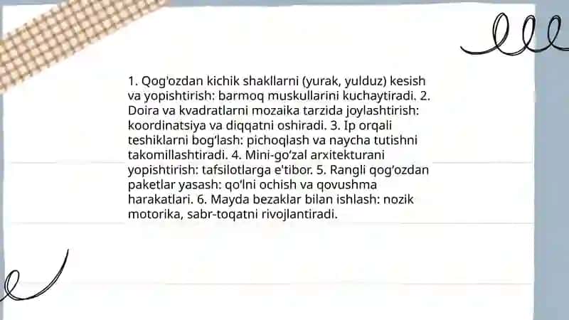 Maktabgacha yoshdagi bolalarni applikatsiya ishlariga o'gatish 4