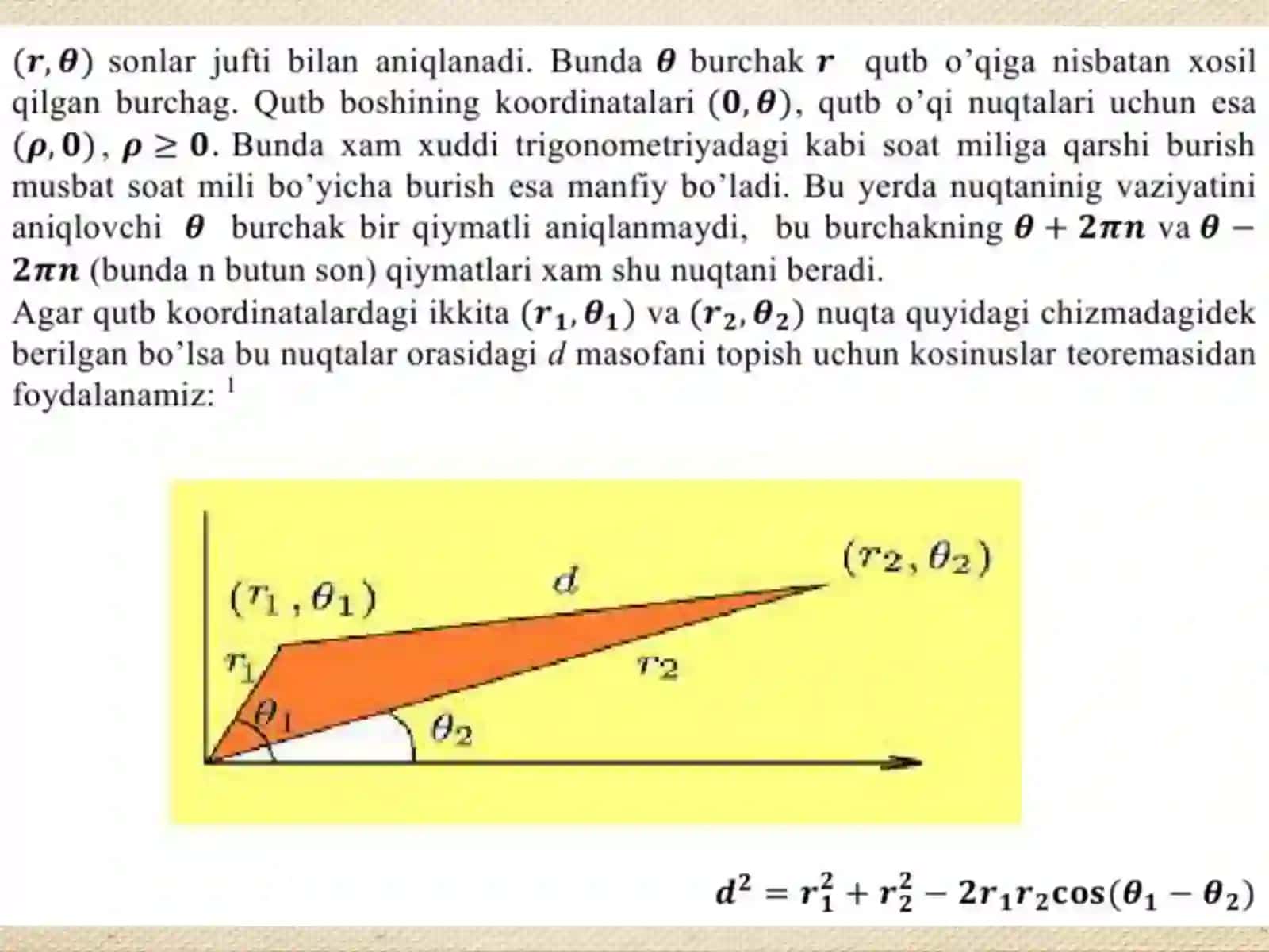 Qutb koordinatalar sistemasi 4