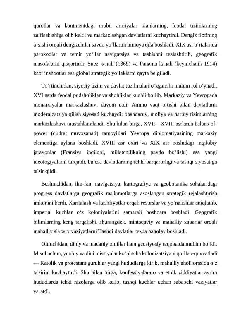 XVI-XIX asrda vujudga kelgan geosiyosiy bilimlar va harakatlar 4