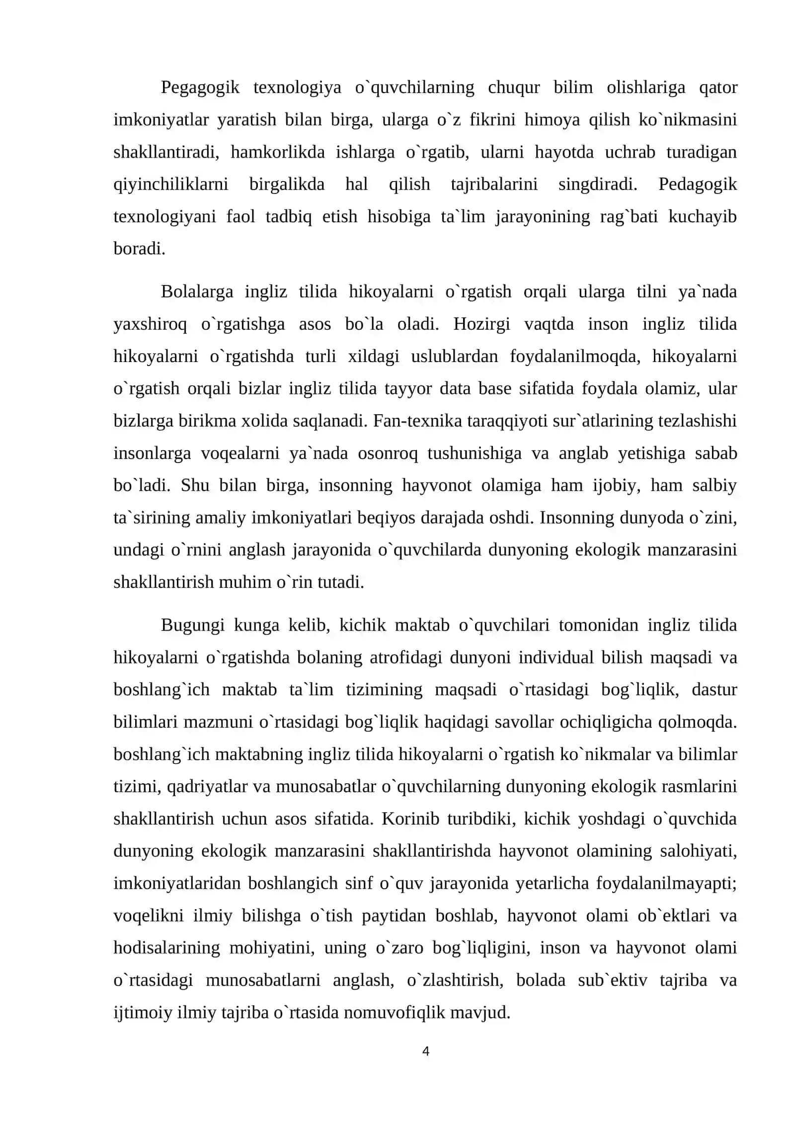 INGLIZ TILIDA HIKOYALARNI O`RGATISH ISHLANMA-LOYIHASI 4