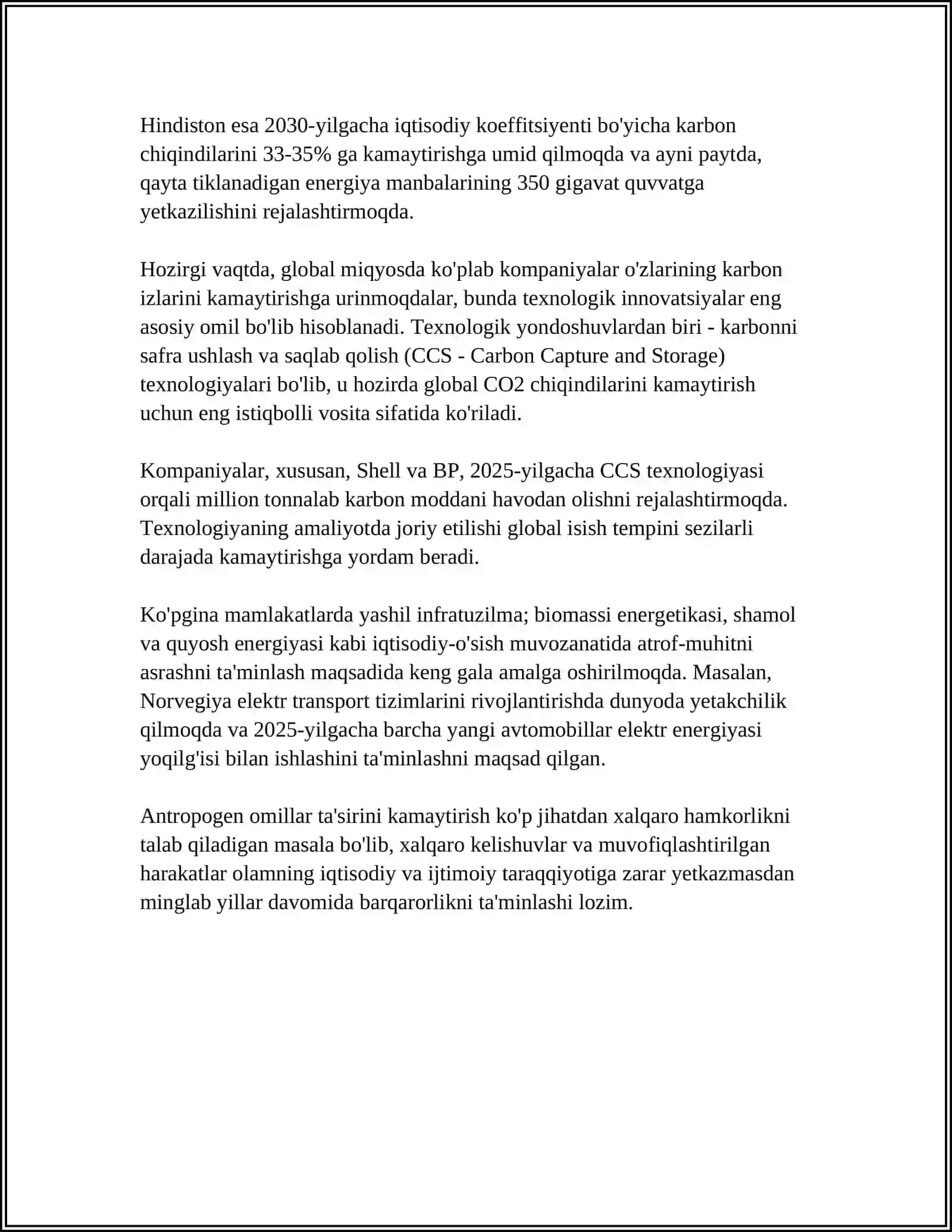 ANTROPOGEN OMILLARNING BIOSFERAGA SALBIY TA’SIRINI KAMAYTIRAMIZ 4