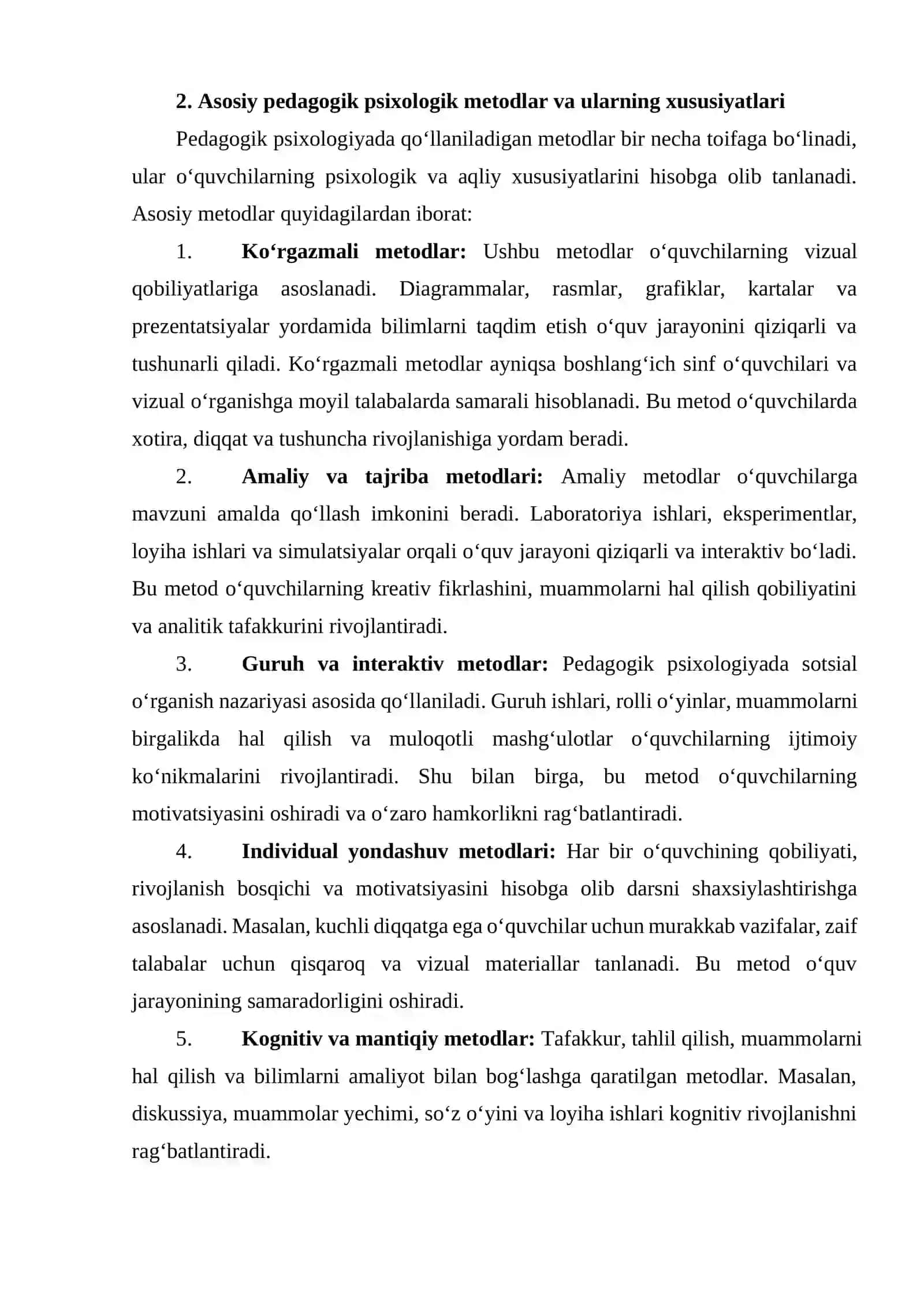 PEDAGOGIK PSIXOLOGIYA VA O'QITISH METODLARI 4