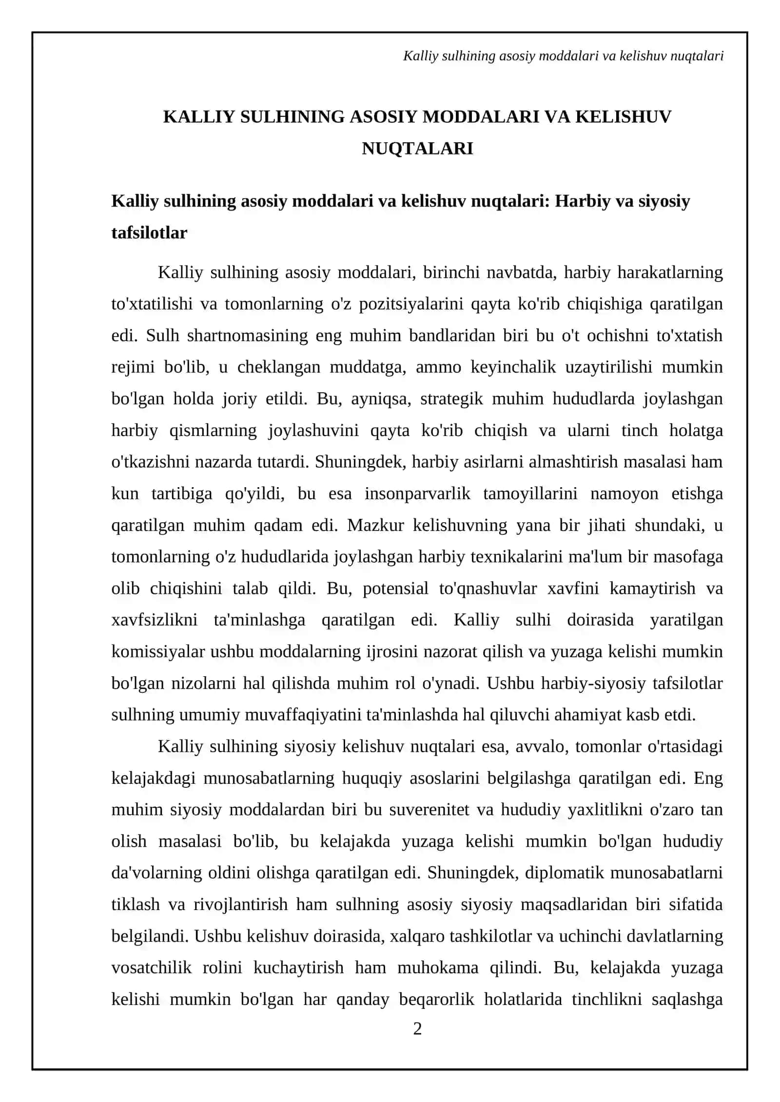 Kalliy sulhi shartlari va ahamiyati 4