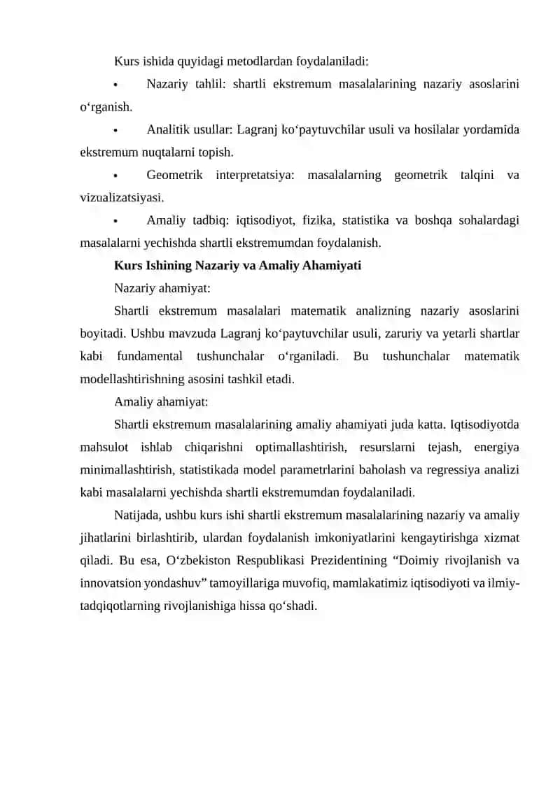 SHARTLI EKSTREMUM 4