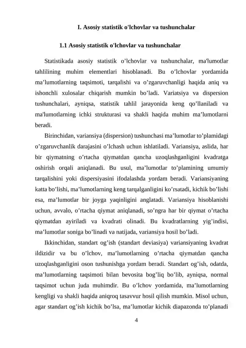 Statistik tahlil va dispersiya metodlarining amaliy qo'llanilishi 4