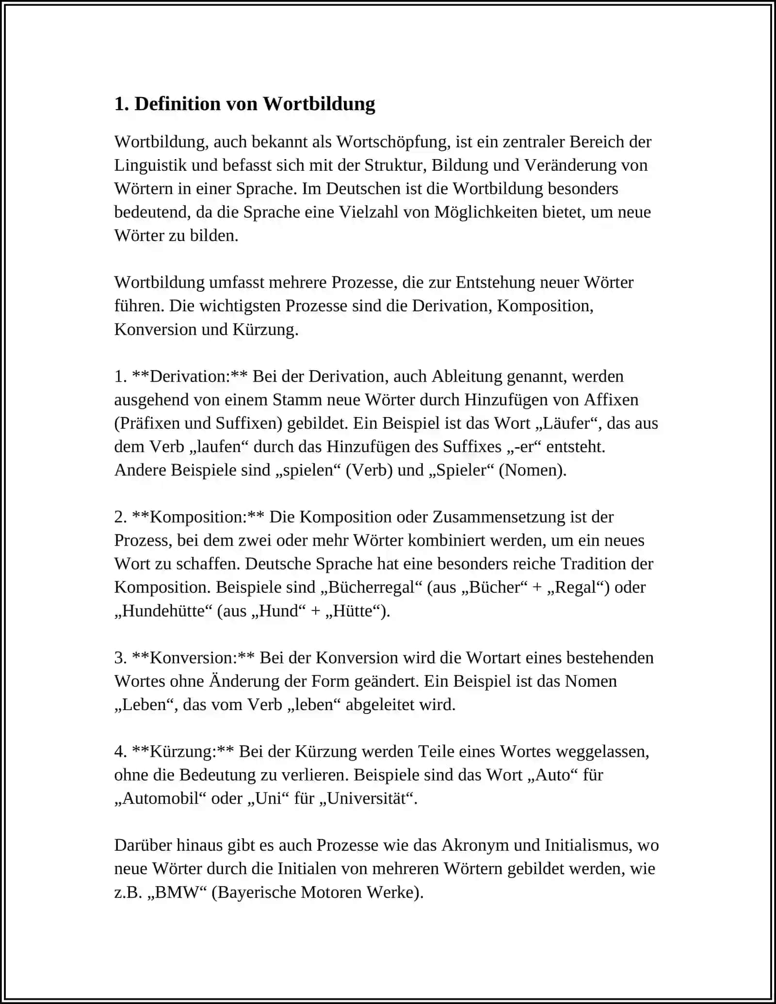 STELLUNG DER WORTBILDUNGSTHEORIE IN DER SPRACHWISSENSCHAFT 4