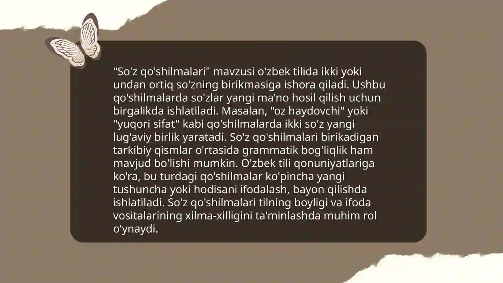 So'z qo'shilmasi.So'z birikmasi 4