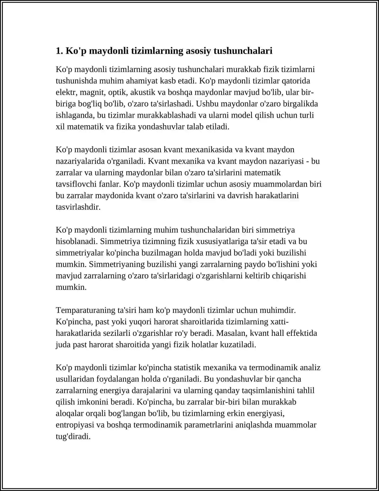 KOP MAYDANLI SISTEMALAR HAQQINDA MAG'LIWMAT 4