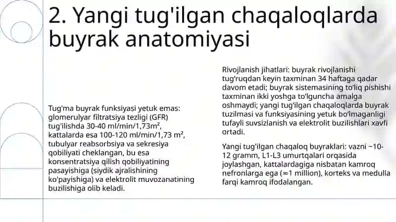 Bolalarda buyraklarni anatomo-fiziologik xususiyatlari 4