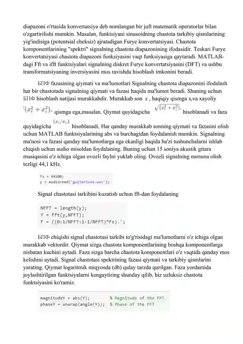 Signal o‘zgartkich va kuchaytirgichlarini MATLABda tadqiqi 4