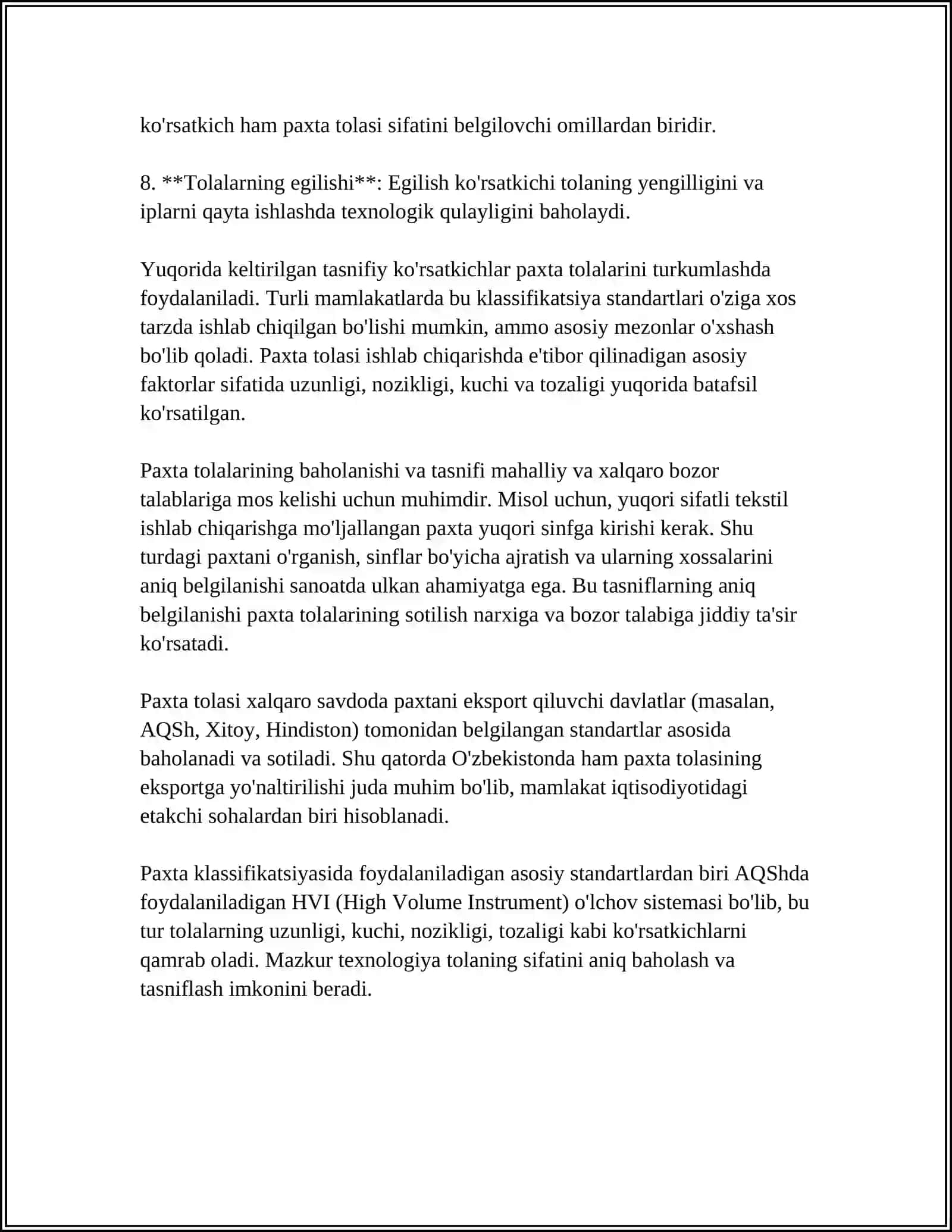 PAXTA TOLALI GAZLAMANING TURLARI VA XOSSALARI 4