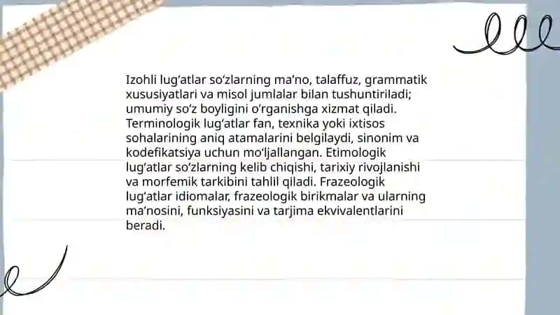 Maxsus Yoki Filologik Lug'atlar 4