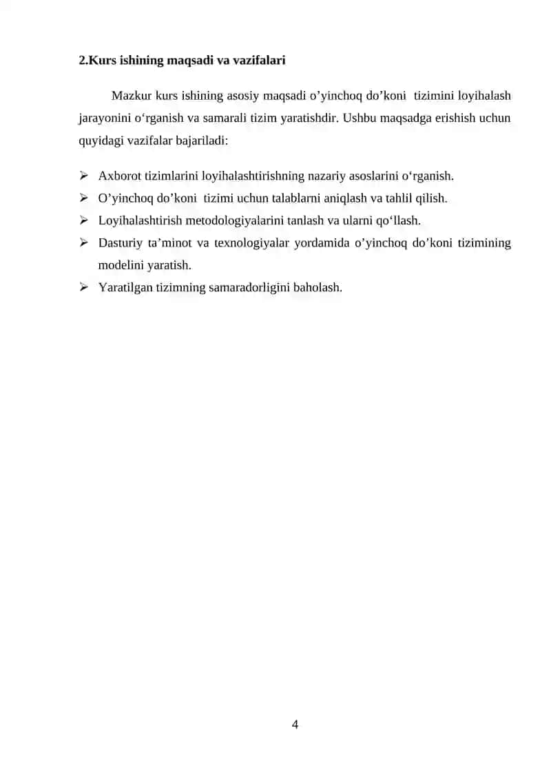 O’yinchoq do’koni tizimini loyihalash 4