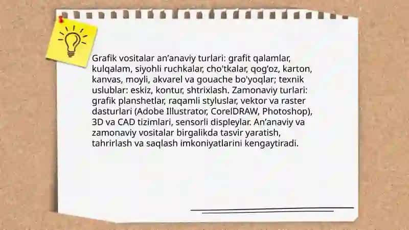 Grafik (yozuv) va grafik vositalar. Yozuvning turlari 4