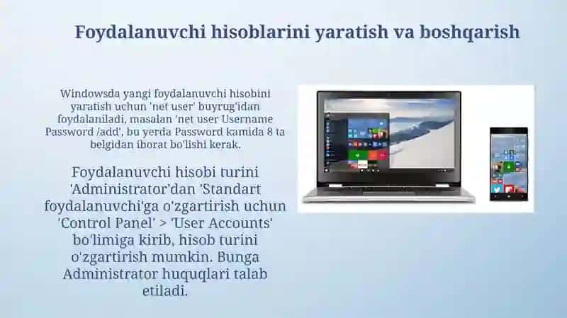 Windows operatsion tizimida foydalanuvchilar va guruhlarni boshqarish 4