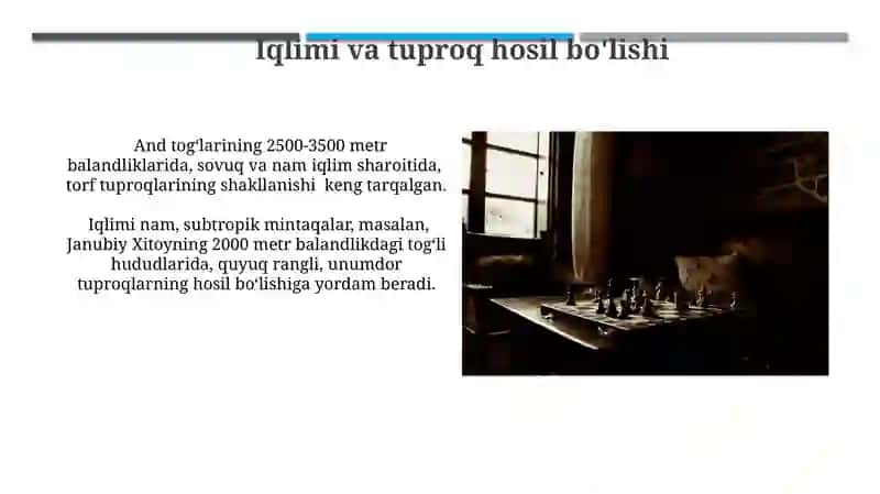 Qora tuproqlarning balandlik va kenglik boʻyicha tarqalishi 4