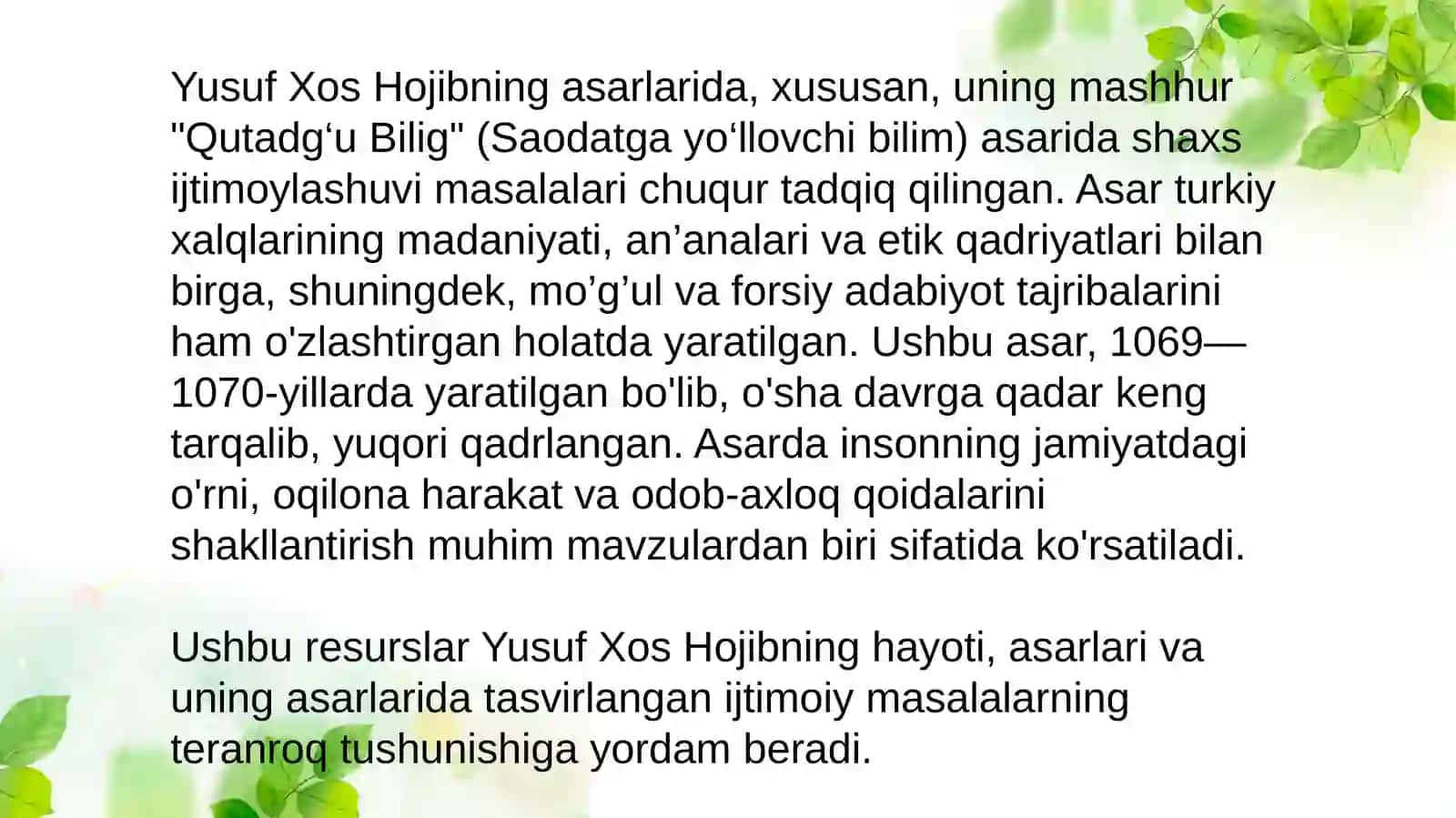 Yusuf Xos Xojib asarlarida ijtimoiylashuv masalalarini talqin etilishi 4