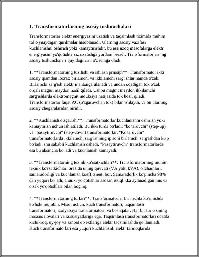 UCH FAZALI IKKI CHULG'AMLI TRANSFORMATORNI LOYIXALASH 4