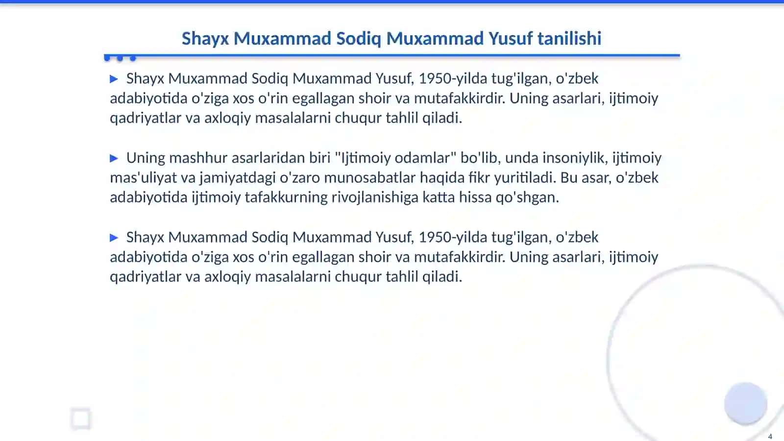 Shayx Muxammad Sodiq Muxammad Yusuf asari "Ijtimoiy odamlar"ini shakllantirish 4