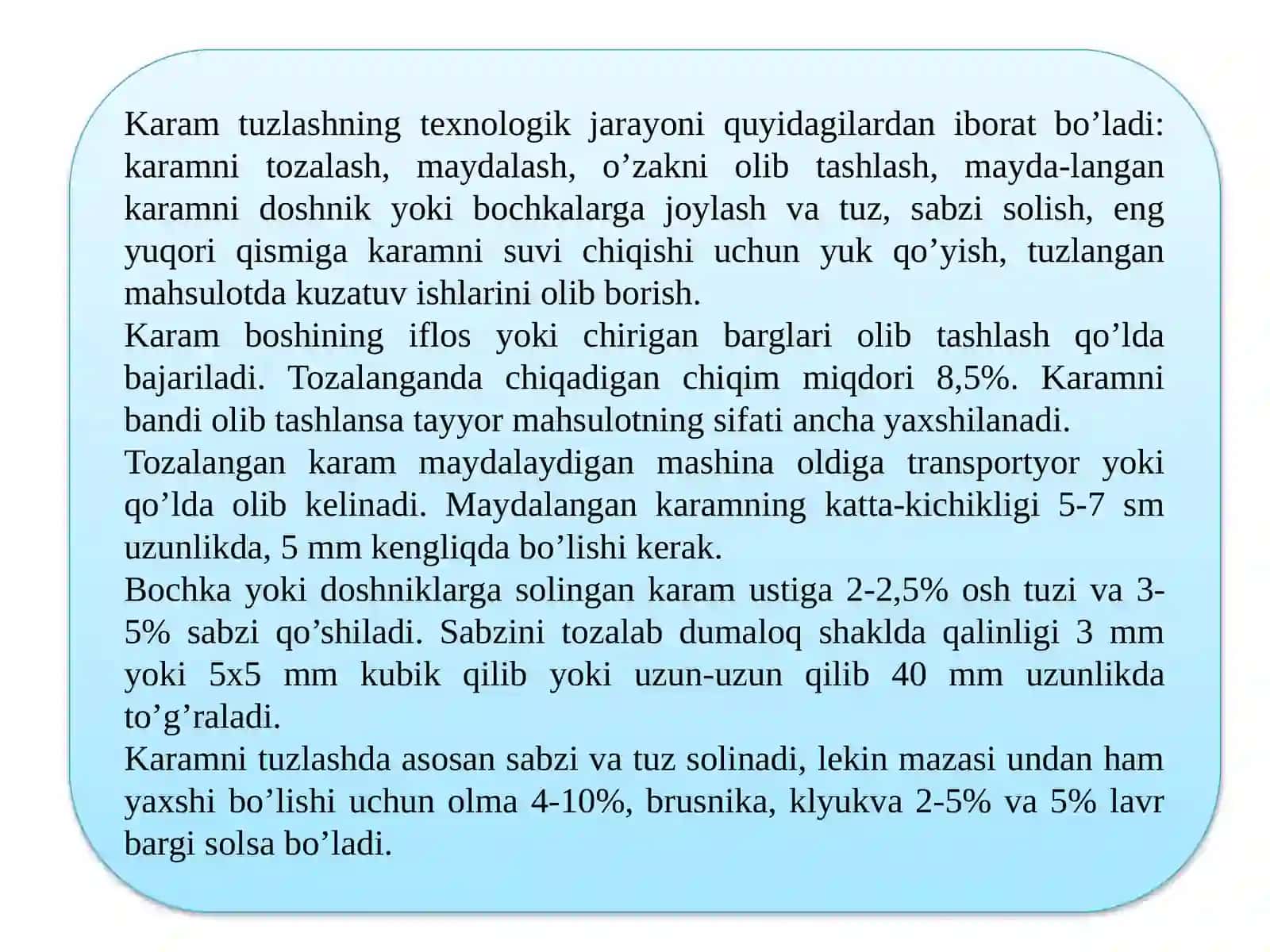 Qishloq xo’jalik mahsulotlarini saqlash va qayta ishlash texnologiyasi 4