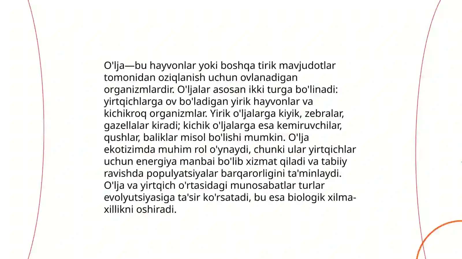 5E modili boyicha 5 sinflarda Yirtqichlar va ularning o'ljalaridagi moslashuvlar 4