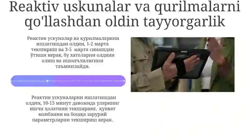 Reaktiv Uskuna va Qurilmalardan Foydalanishning To'g'ri Tartibi 4