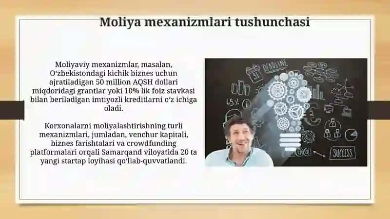 Tadbirkorlikning moliyaviy mexanizmi va investitsiya 4