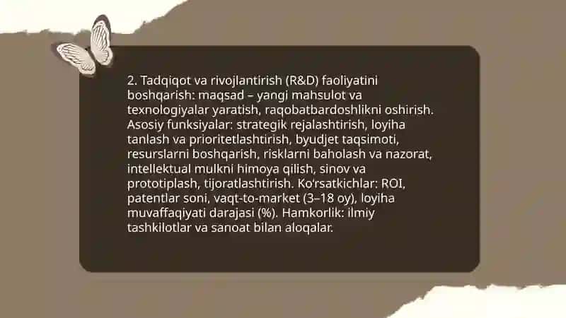 Innovatsion menejmentning yo‘nalishlari va funksiyalari 4