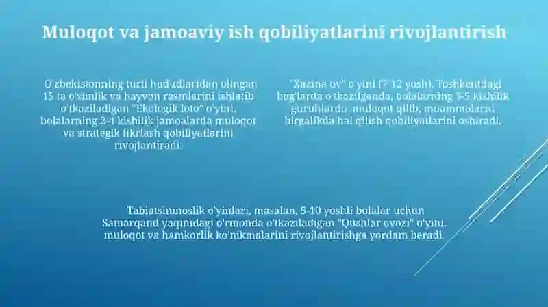 Tabiat bilan tanishishning o’yin turlari va ularning bola rivojlanishidagi ro’li 4