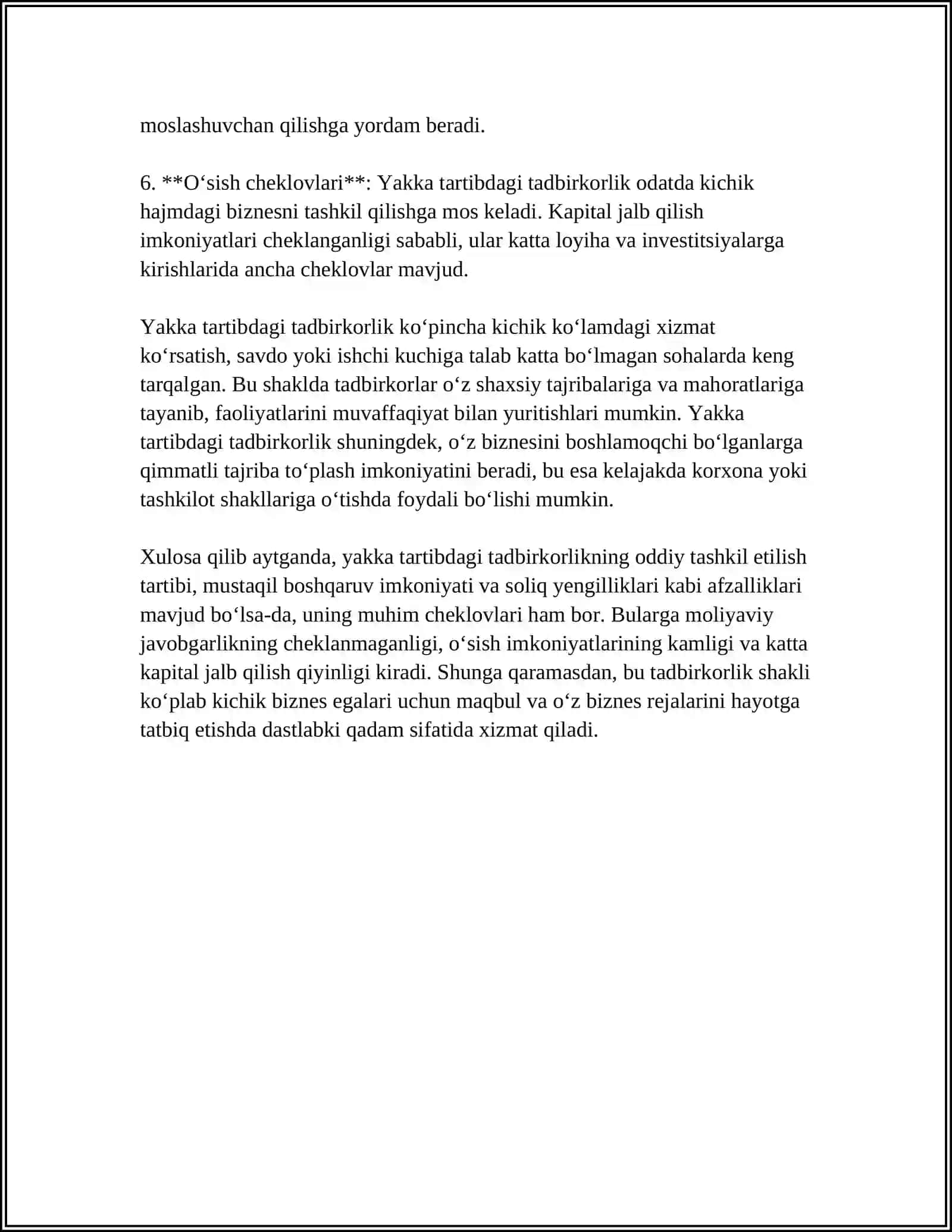 Yakka tartibdagi tadbirkorlik – taʼrif va xususiyatlari 4