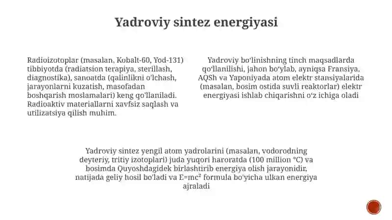 Atom energiyasidan tinchlik maqsadlarda foydalanish prinsiplari 4