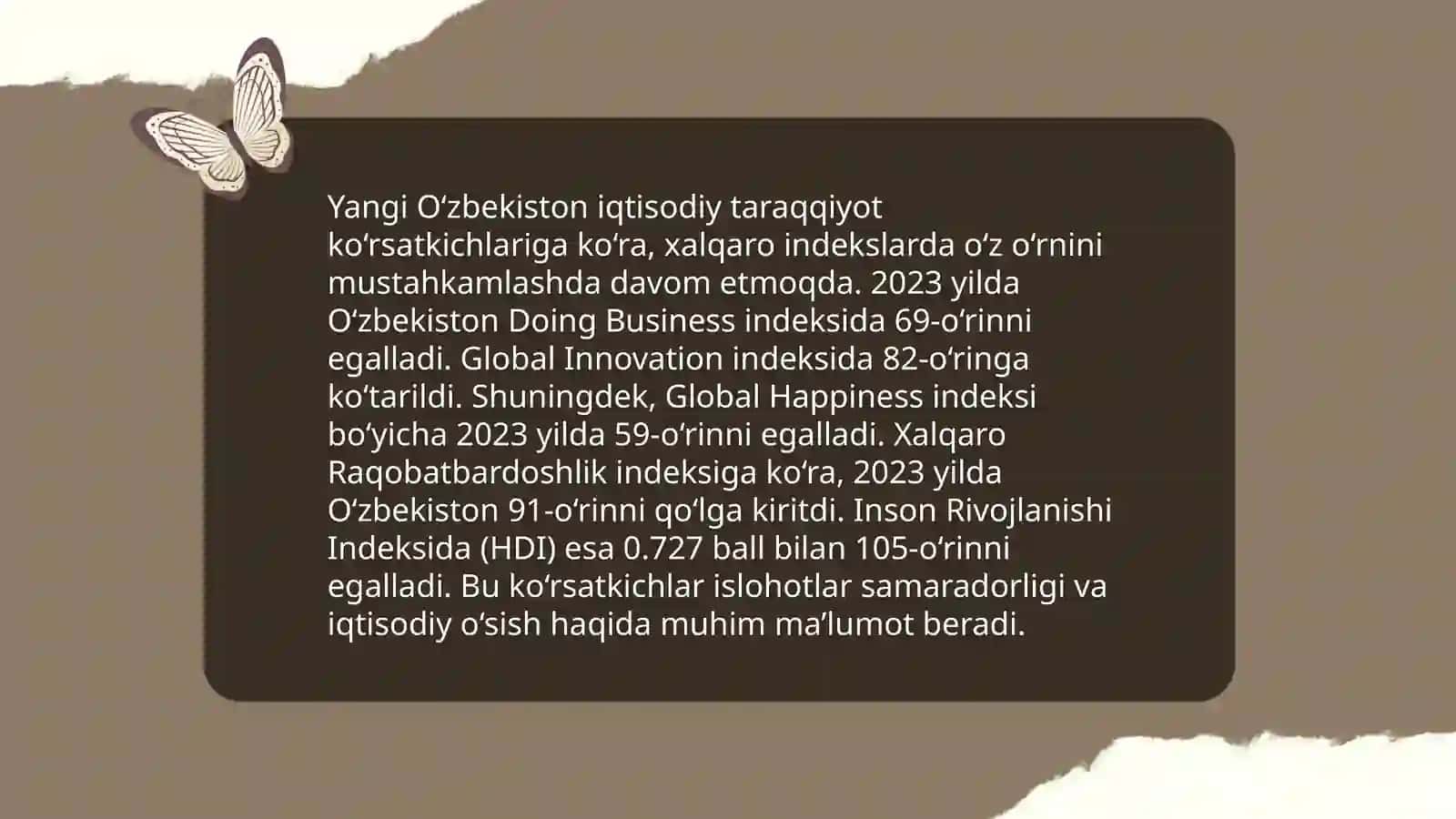 Yangi O‘zbekiston: Xalqaro reytinglarda ijtimoiy-siyosiy o‘zgarishlar 4