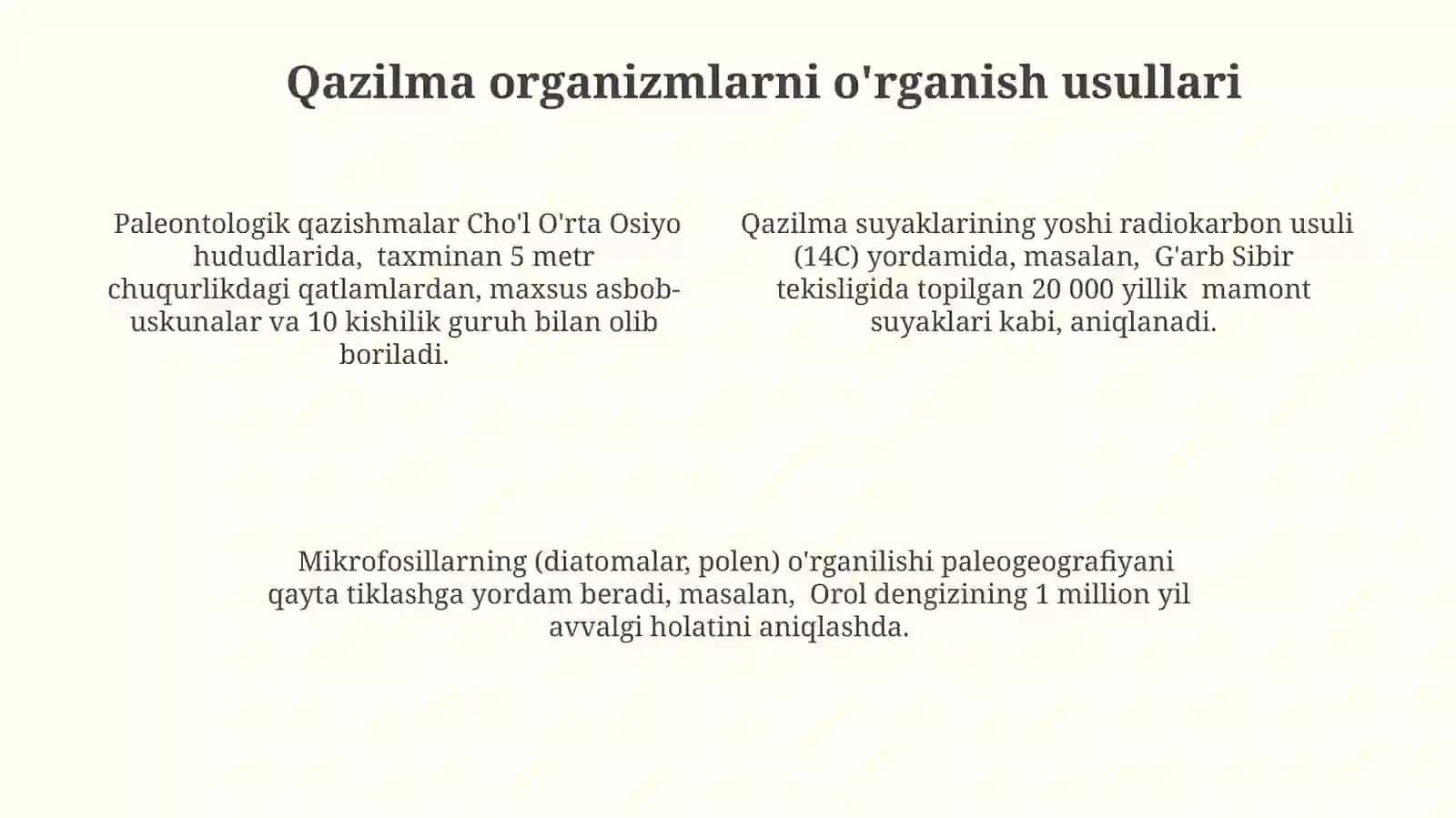 Paleontologiya fanining predmeti, maqsadi va vazifalari 4
