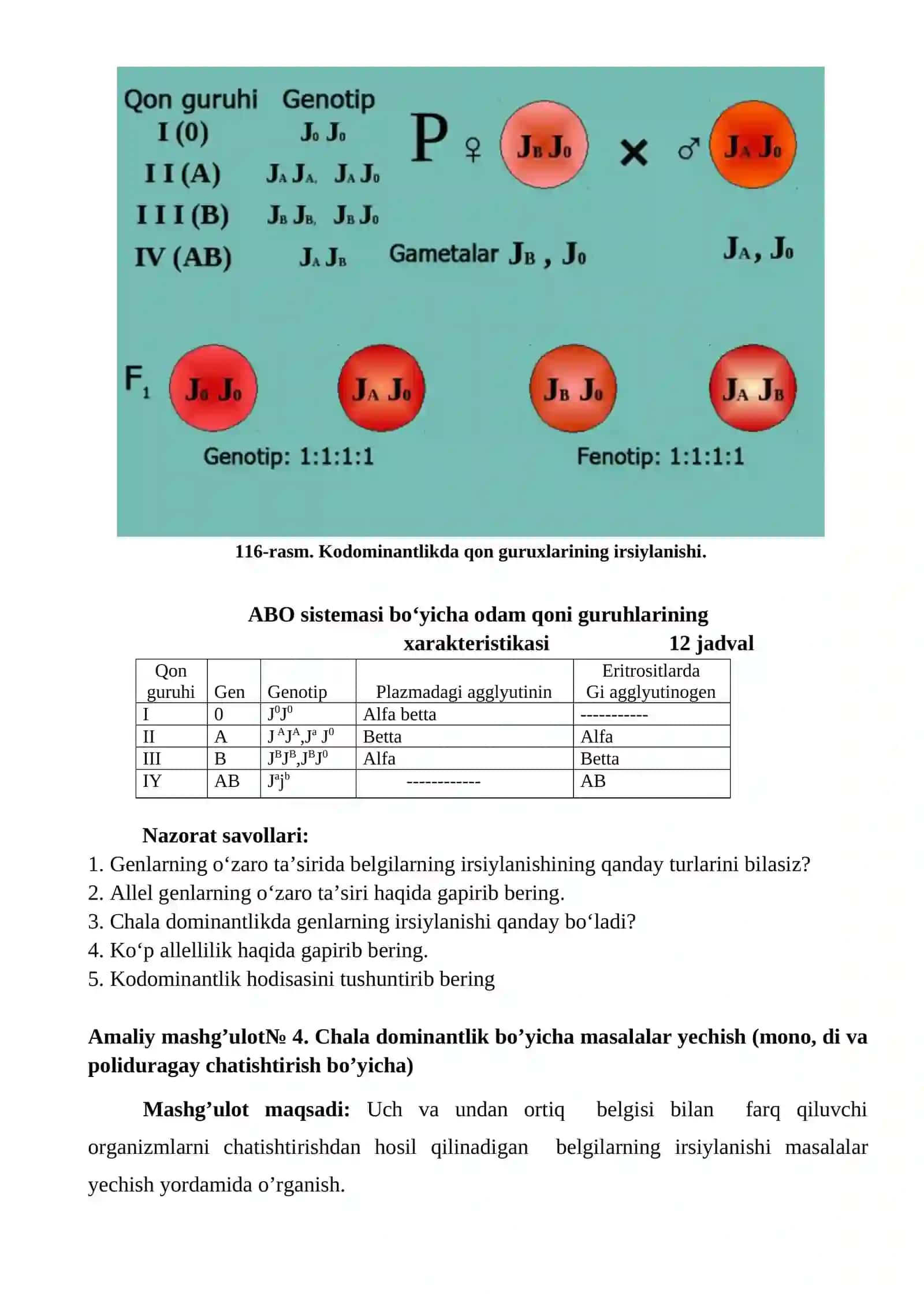 Genlarning o‘zaro ta’sirining irsiylanishi 4