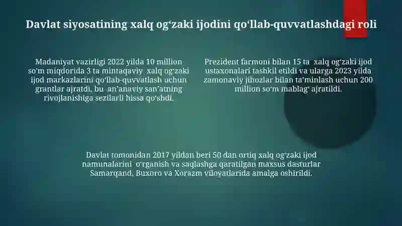 Xalq Ogʻzak Ijodining Davlat Maqomiga Erishishi 4