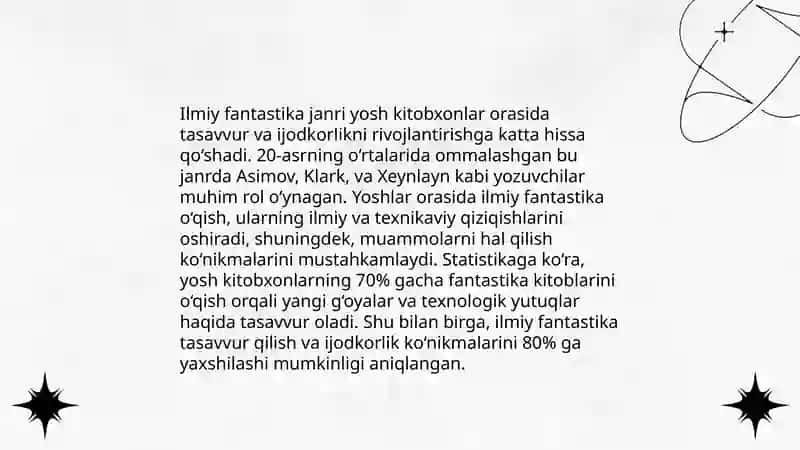 Yosh kitobxonlarda ilmiy-badiiy fantastikaning õrni 4