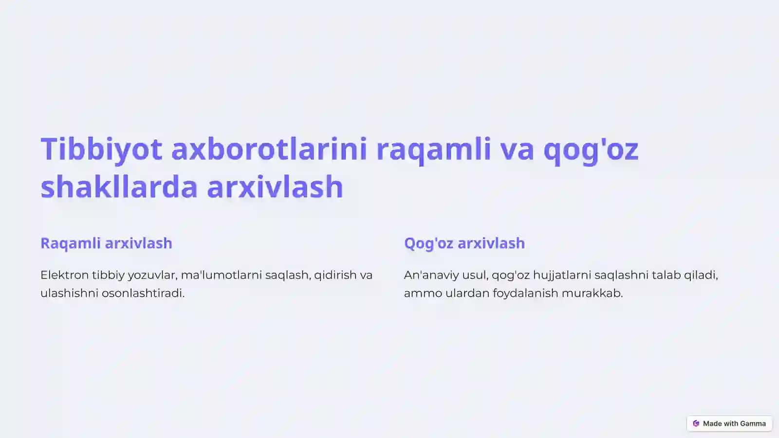 Tibbiyot Axborotlarini arxivlash usullari 4