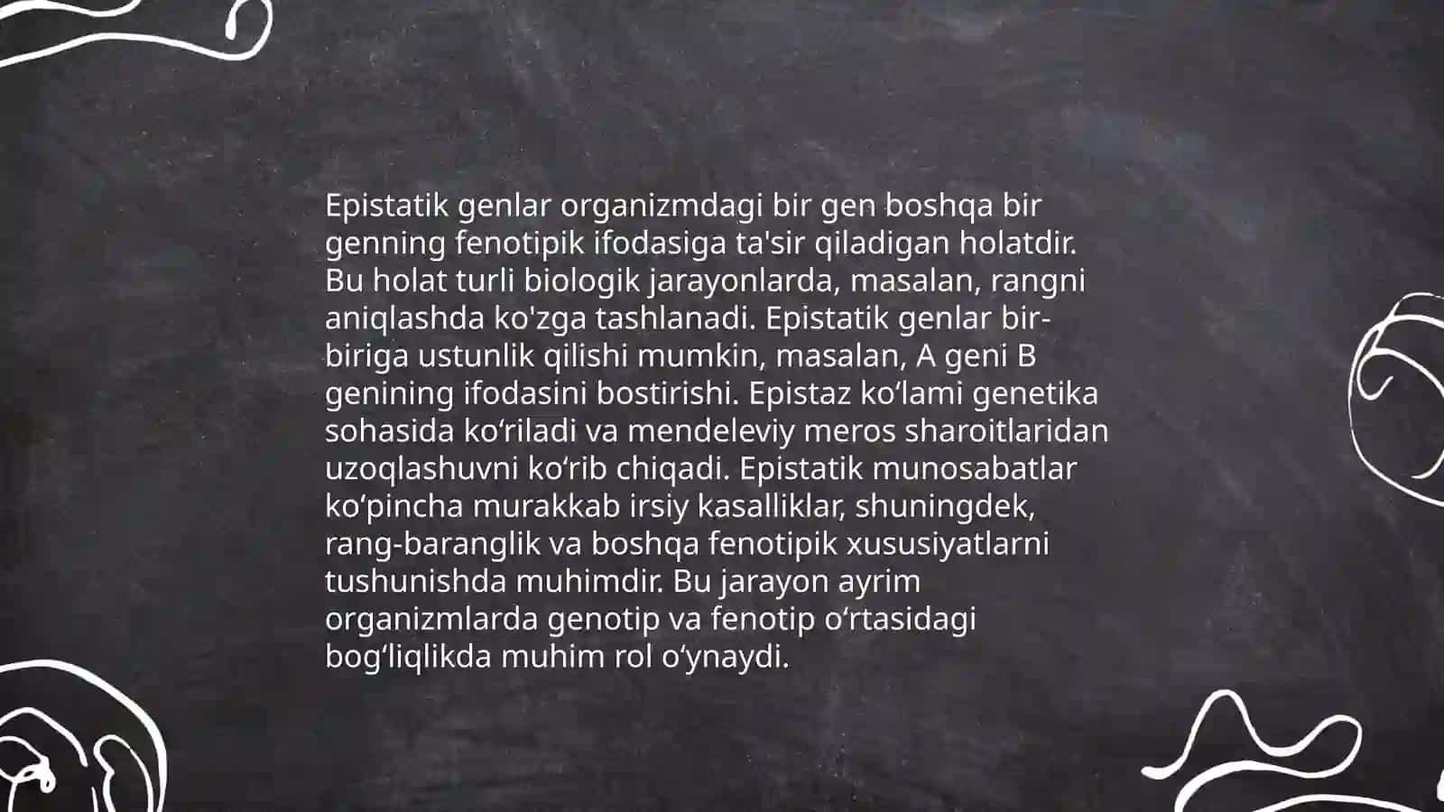 Allel bo‘lmagan genlar o‘zaro ta'sirining kombinirlangan tipida belgilarning irsiylanishi 4