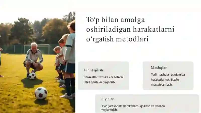 Hujum texnikasi. Toʻp bilan harakatlanish texnikasi. Konkret oʻyin vaziyatidan  kelib chiqib toʻp bilan amalga oshiriladigan harakatlarga oʻrgatish 4