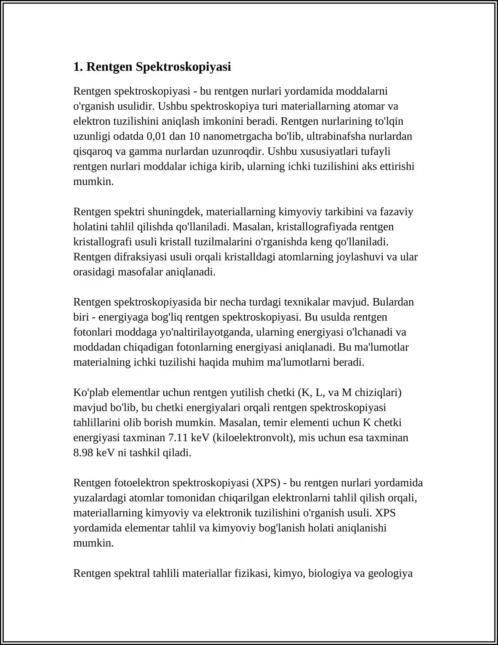 SPETROSKOPIK USULLAR BN MODDA TUZILISHI VA TARKIBINI ANIQLASH 4