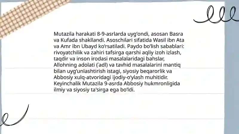 Kalom ilmi va mutazaliylar 4