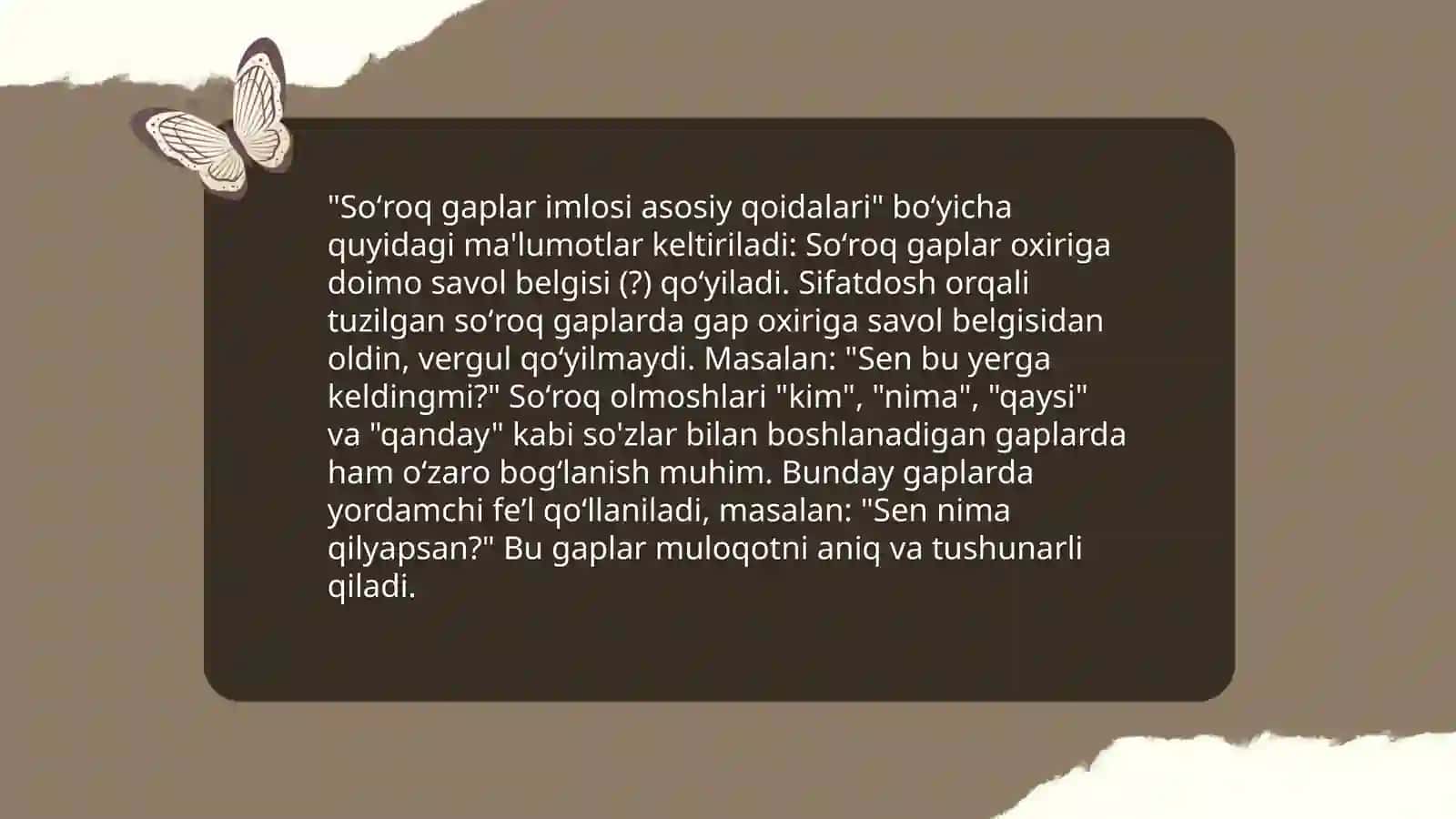 Soʻroq gaplar imlosi va uni boshlangʻich sinflarda oʻrgatish 4