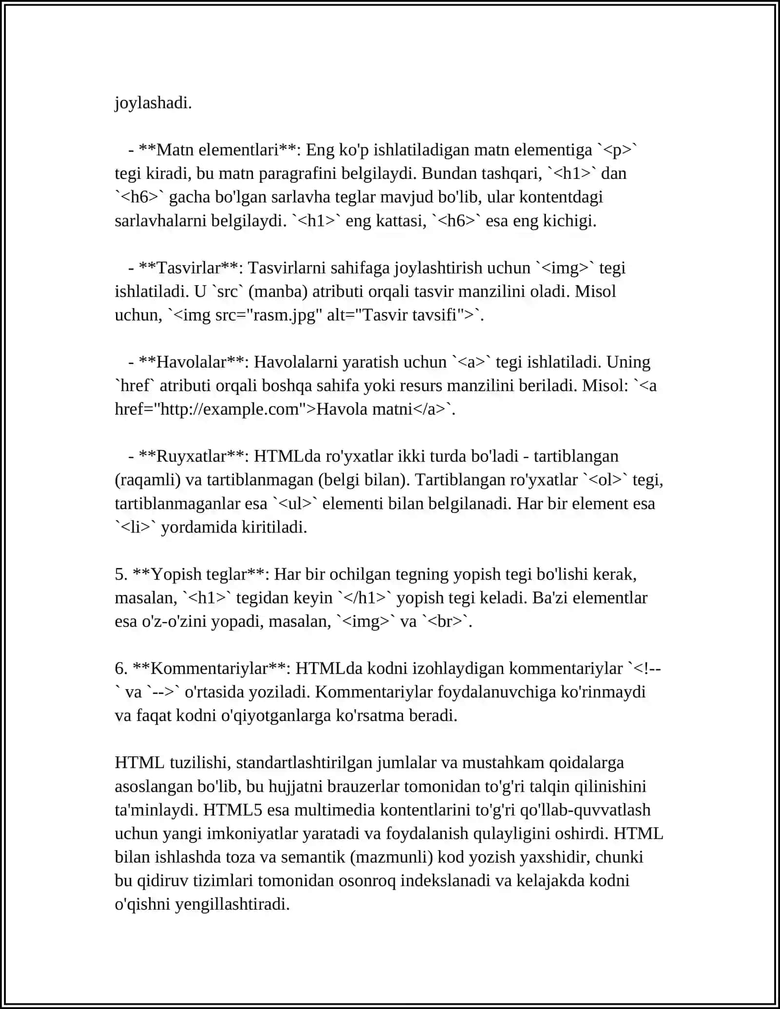 HTML FAYLLAR YARATISH 4