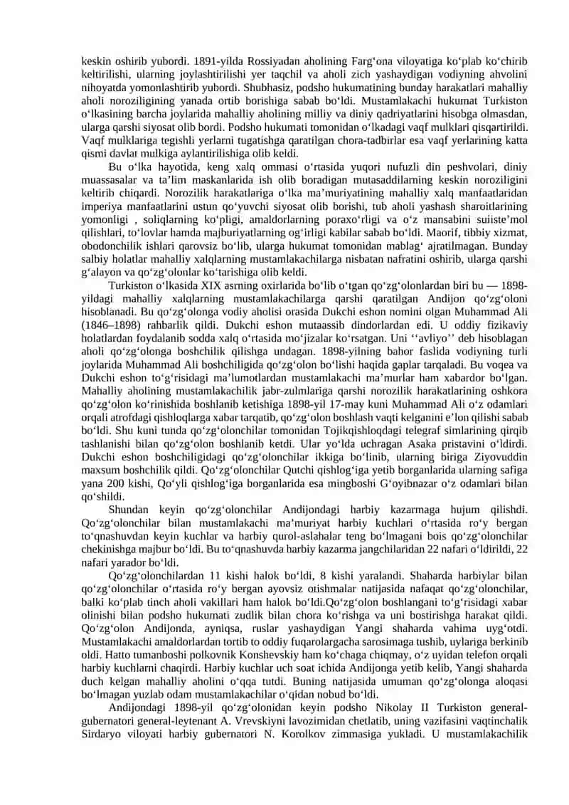 XIX asrning Turkiston o‘lkasida xalq harakatlari 4