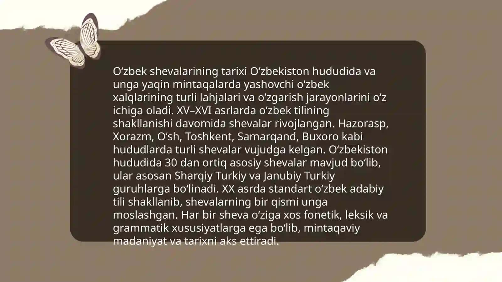 Oʻzbek shevalarining tasnifi 4