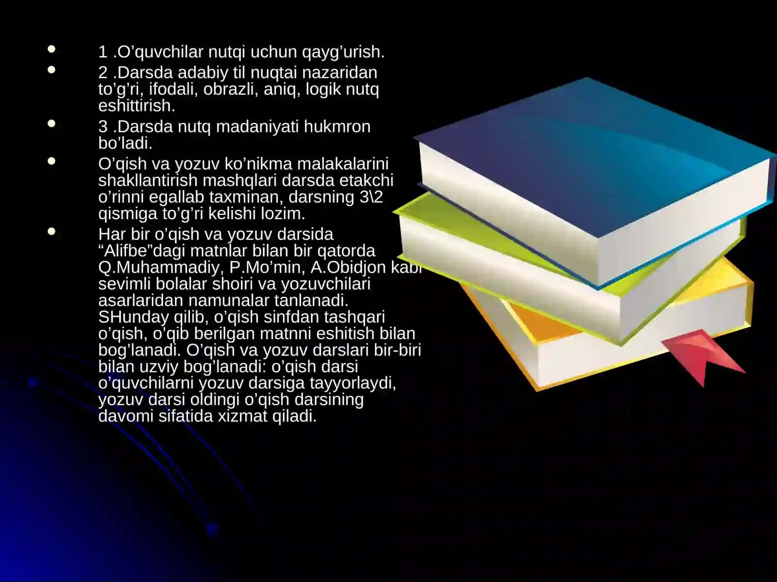 Savod o’rgatish davrida o’qish va yozuv darslari 4