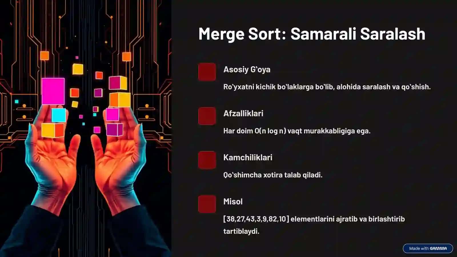 Taqqoslash Tamoyiliga Asoslangan Saralash 4