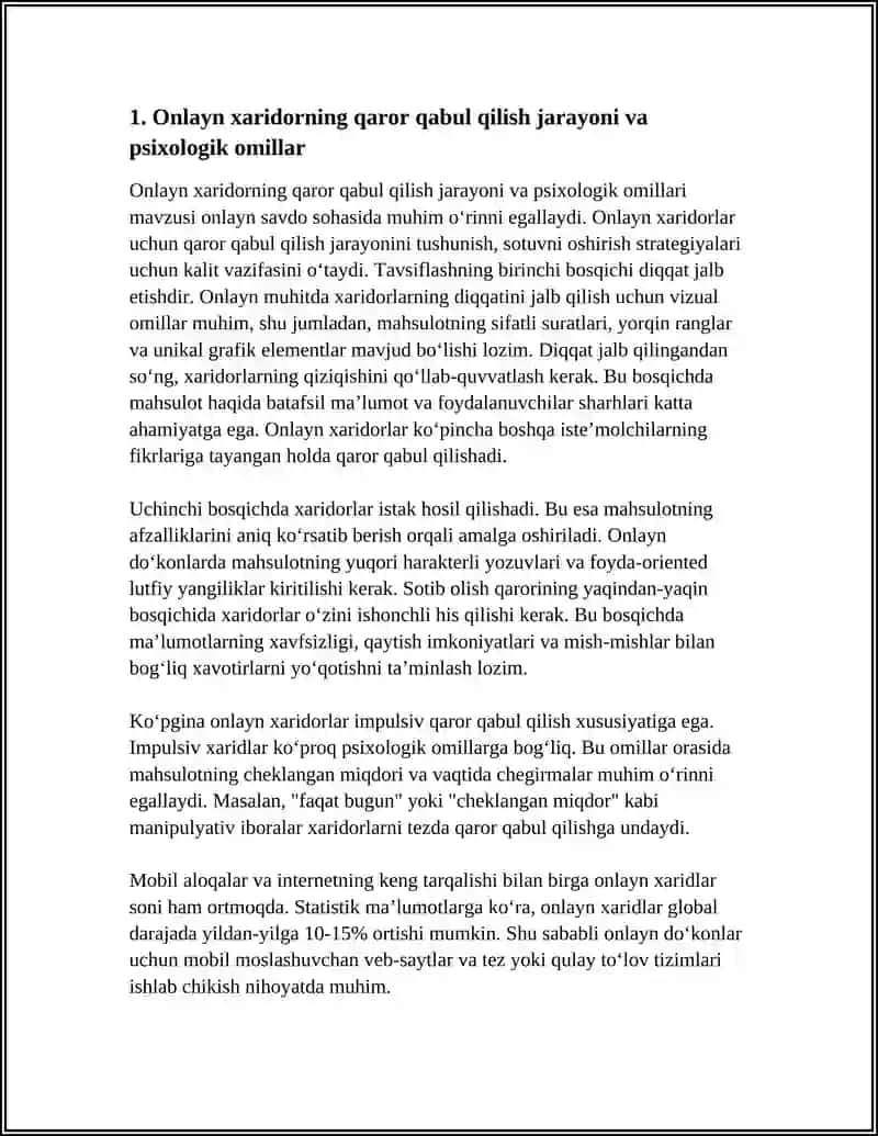 ONLAYN XARIDOR PSIXOLOGIYASI VA SOTUVNI OSHIRISH STRATEGIYALARI 4
